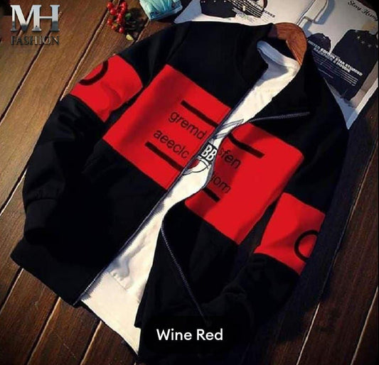 Pc Men's Fleece Printed Fleece Zipper Jacket