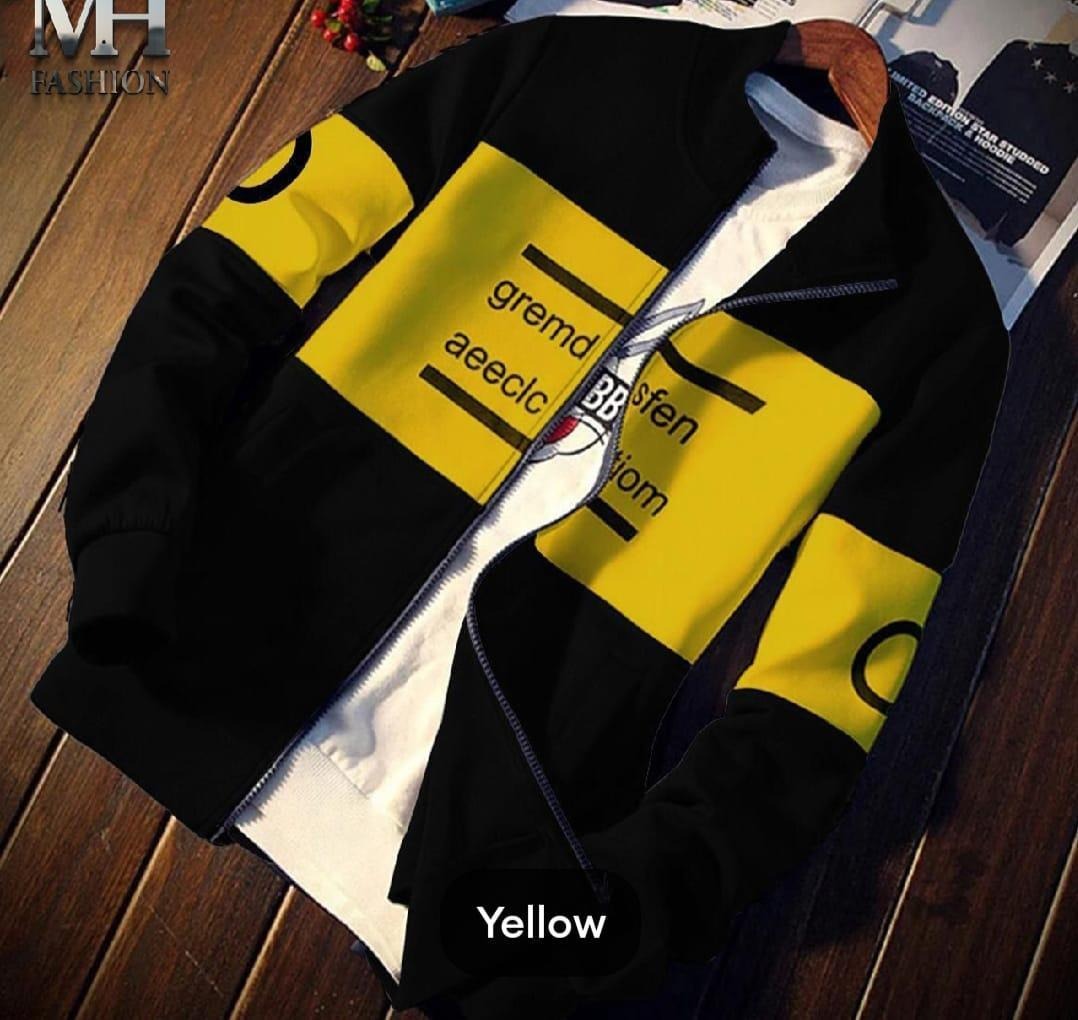 Pc Men's Fleece Printed Fleece Zipper Jacket